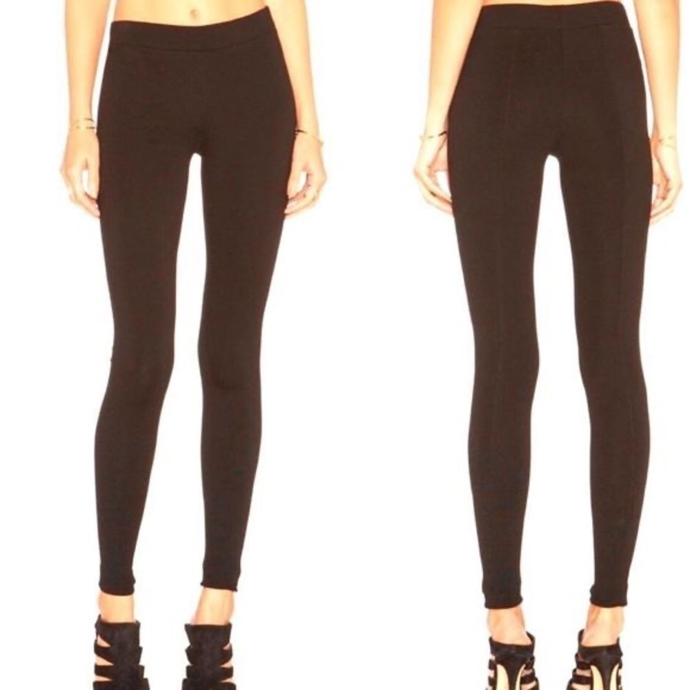 Vince Brown Ponte Knit Back-Seam Pull On Stretch Legging Pants V106420408 EUC S